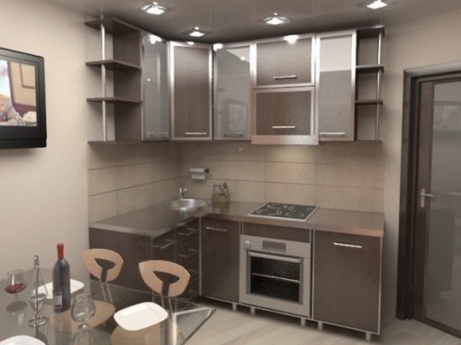 Malá kuchyňa v priestrannej kuchyni - plus skutočnosť, že jedálenský kút a priestor na posedenie budú pohodlnejšie