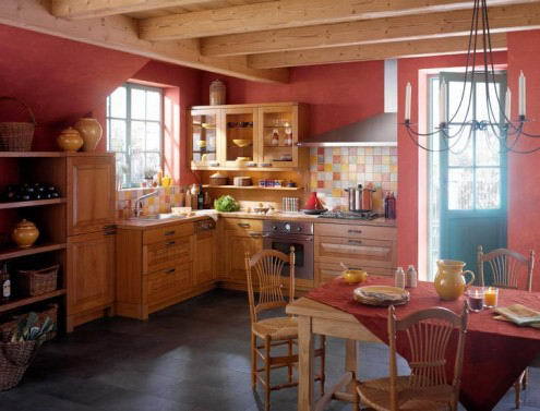 kuchyňa v červenej farbe