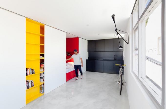Studio 27 m² so spálňou, kúpeľňou a kuchyňou v skrinke