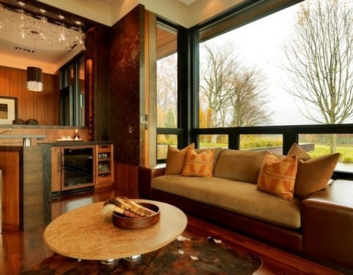 Efektívna kombinácia kuchyne s obývacou izbou typu arkierové okno - veľmi krásna a moderná