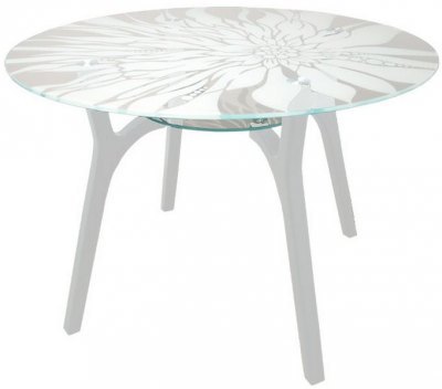 Dizajnovaný sklenený kuchynský stôl so vzorom