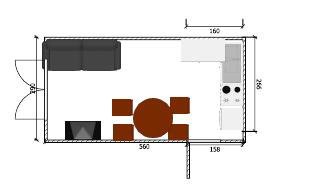 kuchyňa obývacia izba 16 metrov štvorcových