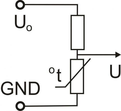Obrázok 3. Typické zapojenie termistora v tepelných stabilizačných obvodov