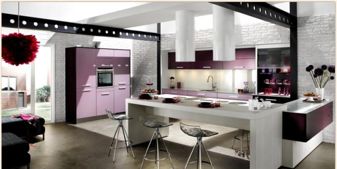 Bielo-fialová kuchyňa (42 fotografií), DIY dizajn: návody, foto a videonávody, cena