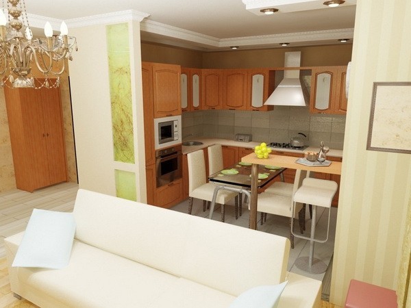 dizajn kuchyne a obývacej izby