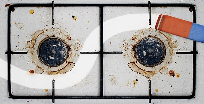Čistý sporák vizuálne dáva čistejšiu kuchyňu