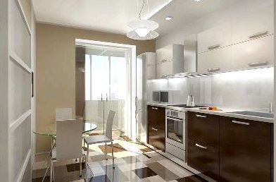 kombinovaná kuchyňa a obývacia izba