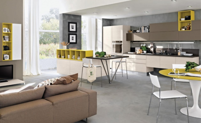 Návrh kuchyne obývacej izby v súkromnom dome (42 fotografií): DIY video návod na výzdobu interiéru, cena, foto