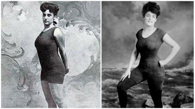 Neslýchaná drzosť Annette Kellerman: "superotkrovenny" plavky (1907).