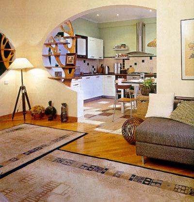 dizajn kombinovanej kuchyne s obývacou izbou