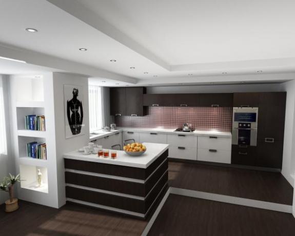 V interiérovom dizajne kuchyne a obývacej izby je rozšírené použitie moderných štýlov.